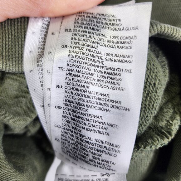 Adidas Trefoil Logo Hoodie Olive Green Cotton Blend‎ Size L - Picture 5 of 8